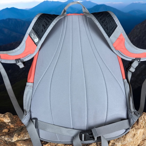 The North Face Jester Backpack Salmon Pink Gray Bungee Laptop School Travel - Picture 6 of 9